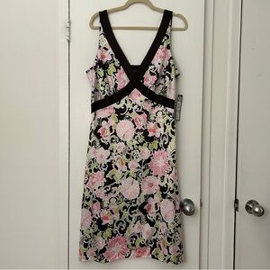 Tahari Silk Floral Sleeveless Dress Y2K Vintage NWT (Size 16)